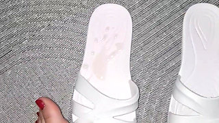My Cuckold Slave Cum on My Slipper