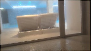 Voyeur Has Sex With Asian Girl In Public Sauna! She Masturbates In Front Of Him