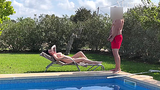 MILF Gets Fucked Hard and Cummed at the Pool