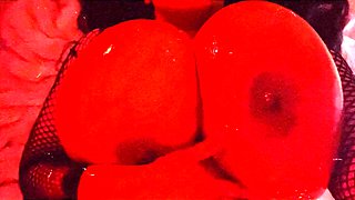 Close up cock jerking solo