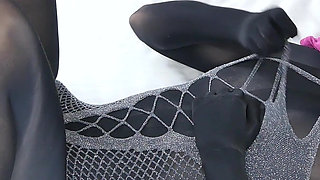 Elena Clark Masturbation Nylon Grey and Black