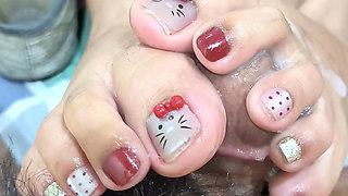 Acoletteyyy's Freshly Bared Feet From Dollshoes Feels So Tickish to His Cock Head That Made Him Cum Hard After Edging