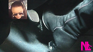 Driving Fast in Black Suede Knee High Boots