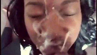 Ebony Amateur's Massive Facial