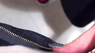 Fast Cum in a Shopping Mall Fitting Room