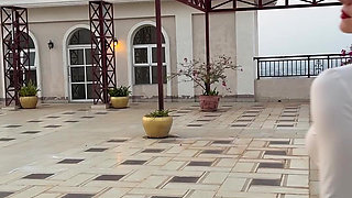 Outdoor Pussy Flashing, Pee in the Glass, Spit, Ahegao, Fake Cum on My Tits & Body