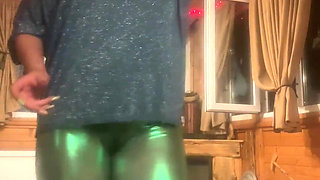 Shiny Leggings Cameltoe Dance Tease