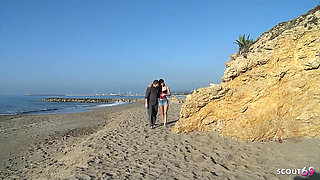 Sexy Skinny Teen Carol Fucked in Her Tight Pussy Outside on the Beach