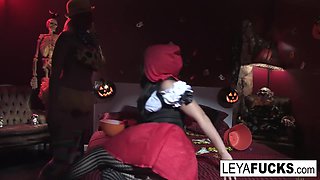 A cruel trick or treat is given to Red Riding Hood.