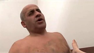 Sexy Teen 19 Year Old In Bathroom Gets Pussy Licked By Old Pervert Pig