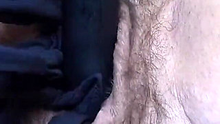 MILF Playing in Panties & Stuffing Them Inside Fat Hairy Pussy