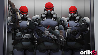 Tracer Meets 3 Bbcs & Services Them One-by-one - 3D Overwatch Porn
