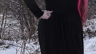 Boot worship in snow