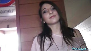 POV sex for cash with a long-legged brunette Jimena Lago