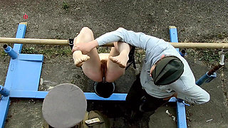 Delinquent Valerie Gets an Intense Lesson on the Parrot Swing with Her Tits Being Slapped and a Huge Anal Hook Deep in Her Ass