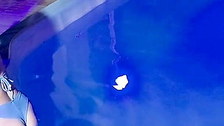Caught in the Act! Two Brunettes Caught Masturbating in the Condo's Pool