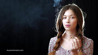 Sexy Russian Girl Smoking Cigarette Slow Tease