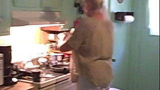 Sexy Dutch girl milf gilf cooks breakfast