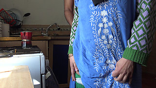 Turkish flatmate could not resist my big German cock - KITCHEN FUCK