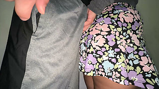 Big-assed Woman Touches a Stranger's Erect Penis. Flash Dick!!