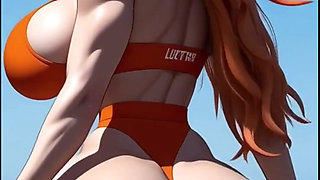 Huge Ass Bounce on Beach, Ai Animation