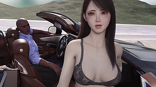 Adored by the Devil 2 - Mui Teases Charlie Topless at Gas Station