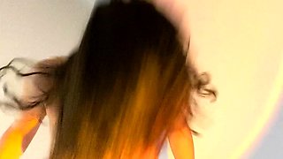 Nice body brunette free striptease webcam