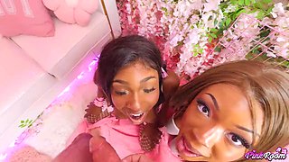 Poppy Cox  Lana Gee Guzzle Piss in Cute Lesbian Poke