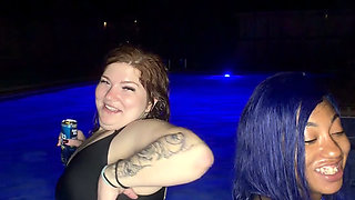 At the pool with my best friend Fijii pornbox and Str8rich fucking us hard no mercy