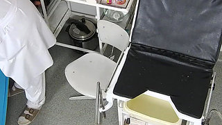 Recording of rectal temperature measurement of naked female