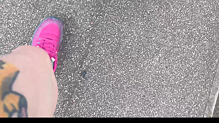 Washing My Sweaty Feet After Running