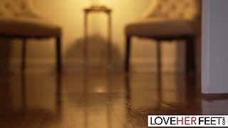 Latina Hottie Vanessa Sky Gives Footjob To Horny Cock