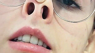 Nose Fetish Nostrils Pressing on My Nose Mouth Open Glasses