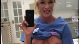 Sexy Nurse Masturbating: Big Tits, Blonde  Masturbation Porn