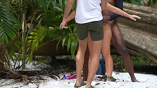 Double Penetration on Bikini Beach