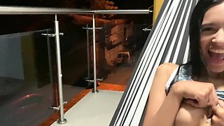 Outdoor assfucking fuckfest on the balcony. A passerby looks at us!