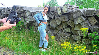 Fit German Latina Christy Ley Tricked to Risky Outdoor Fuck at Model Job