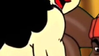 Valentine's Day. Cartoon in Which a Wife Is Fucked in a Public Toilet