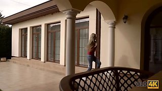 Old4k. hot porn of older and teenage lovers culminates with...