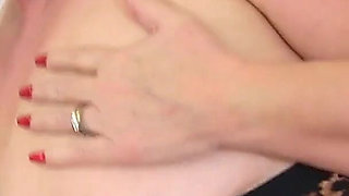 British GILF Lacey Starr Stuffs Her Pantyhosed Cunt with Dildo