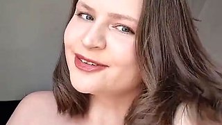 Your girlfriend teases you with her hair, big natural boobs, rides you and ask to cum inside her!