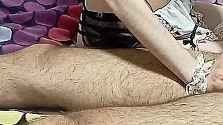 My Hot Step-sister Dressed as a Maid Steps on My Chest While Milking My Cock Until a Huge Cumshot Maid POV (full Video)