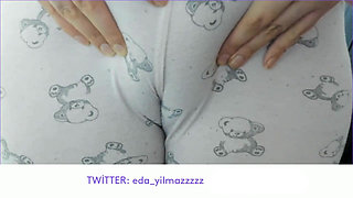 Cameltoe- Swollen Pussy- Masturbate with Pajama- Rubbing Pussy with Pajama