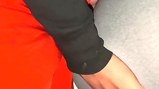 Fantasy: a Big-assed Girl Touches His Penis.