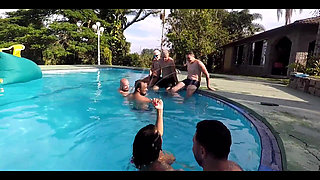 Gangbang with the Sluttiest Married Woman in Floripa, 7 Men Fucking Her Hairy.