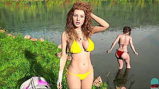 Adult game featuring a busty mom and some fun gameplay