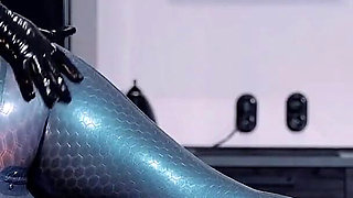 Latex Hot Teasing Video, Rubber Catsuit