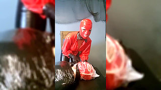 Extreme Breathplay on Mummified Slave in Latex