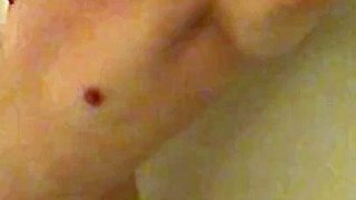 Petite BDSM  girl shaving pussy and entire shower