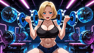 Android 18 Hentai Gym Tease - Big Tits Bounce Huge Ass Dirty Talk